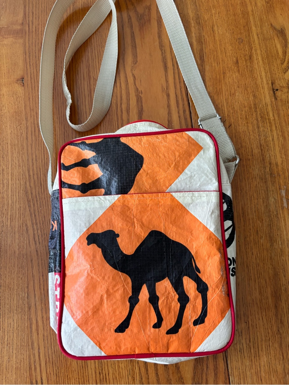 Malia recycled fair trade Camel Print Crossbody Bag